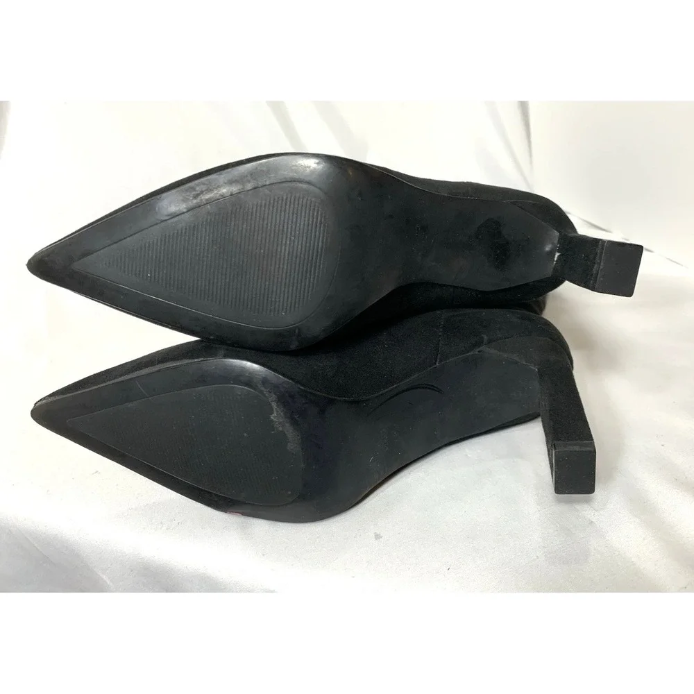 Mango MNG Suede Boots Womens 37 Black Knee High Slim 3